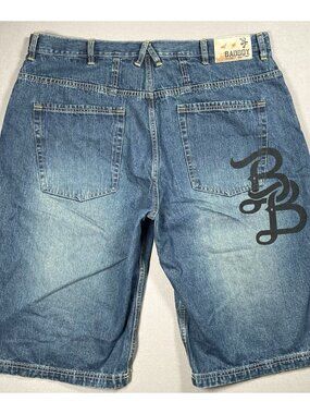 Bad Boy Vintage Skater Baggy Blue Denim Jean Shorts Inseam 15" - Men Size 38